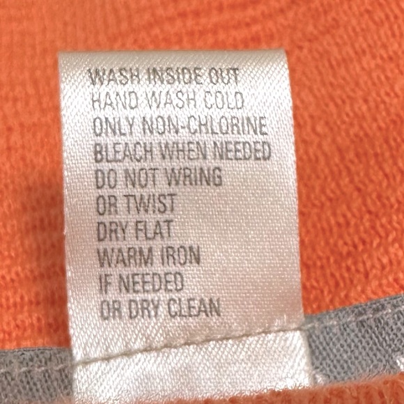 Belford NEW Orange Soft Pima Cotton Scoop Neck Front 3/4 Sleeves Pullover Top S - Picture 15 of 16